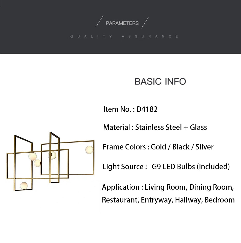 Mak Rectangle Modern Artistic Ceiling Light