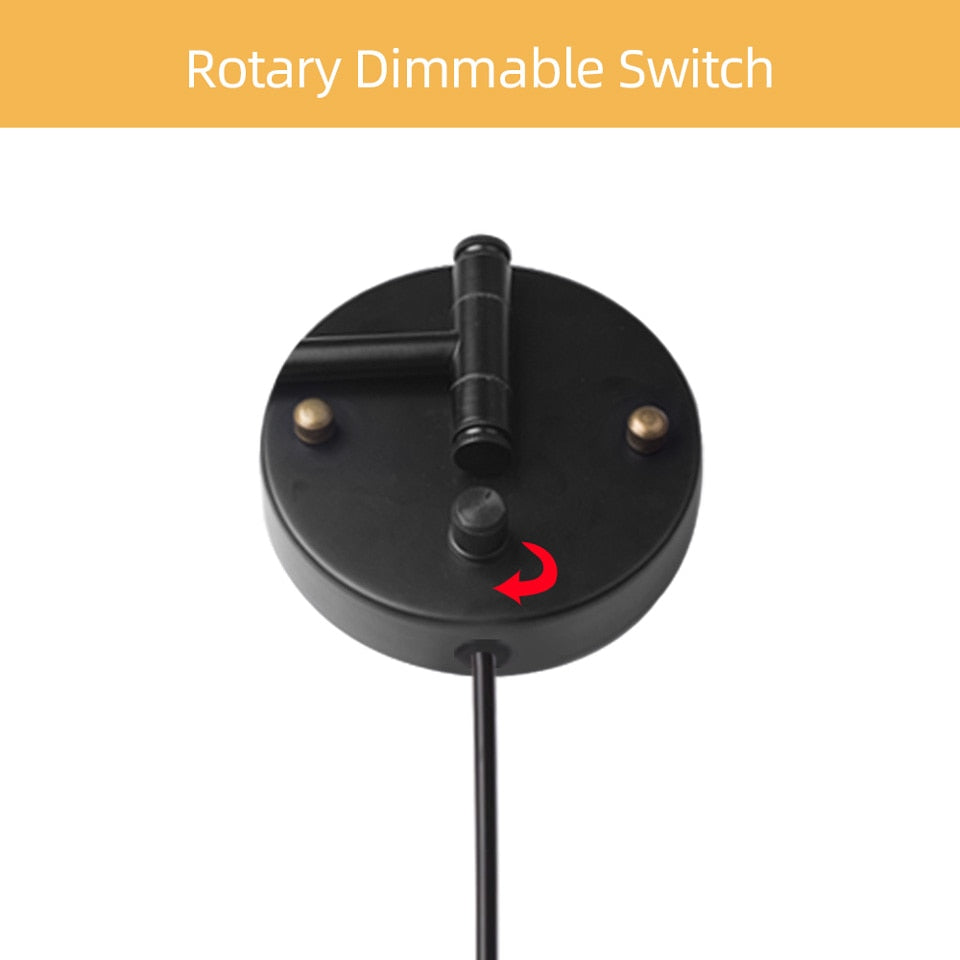 AiS Indoor Wall Lamp Dimmable E26 Bulb, Metal Adjustable Swing Arm