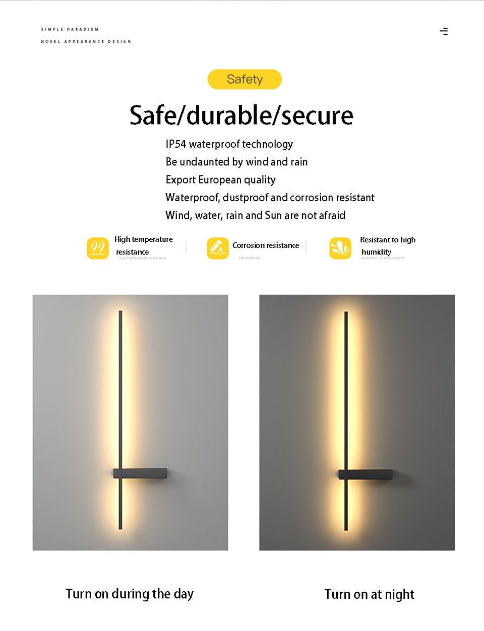 IIS Outdoor Wall Light Long Waterproof IP54 Light Fixture Aluminum