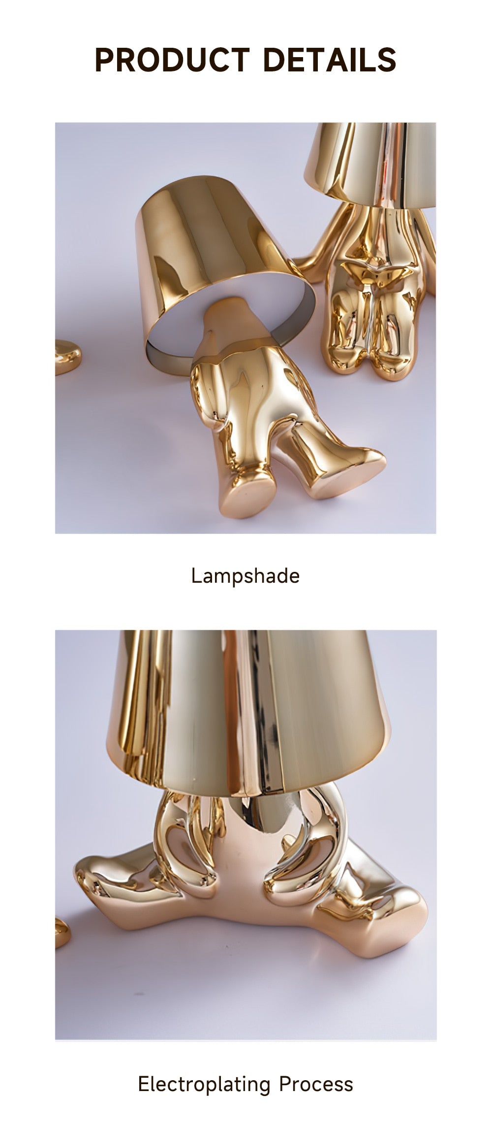 PQ Golden/Silver Statuette LED Aluminum