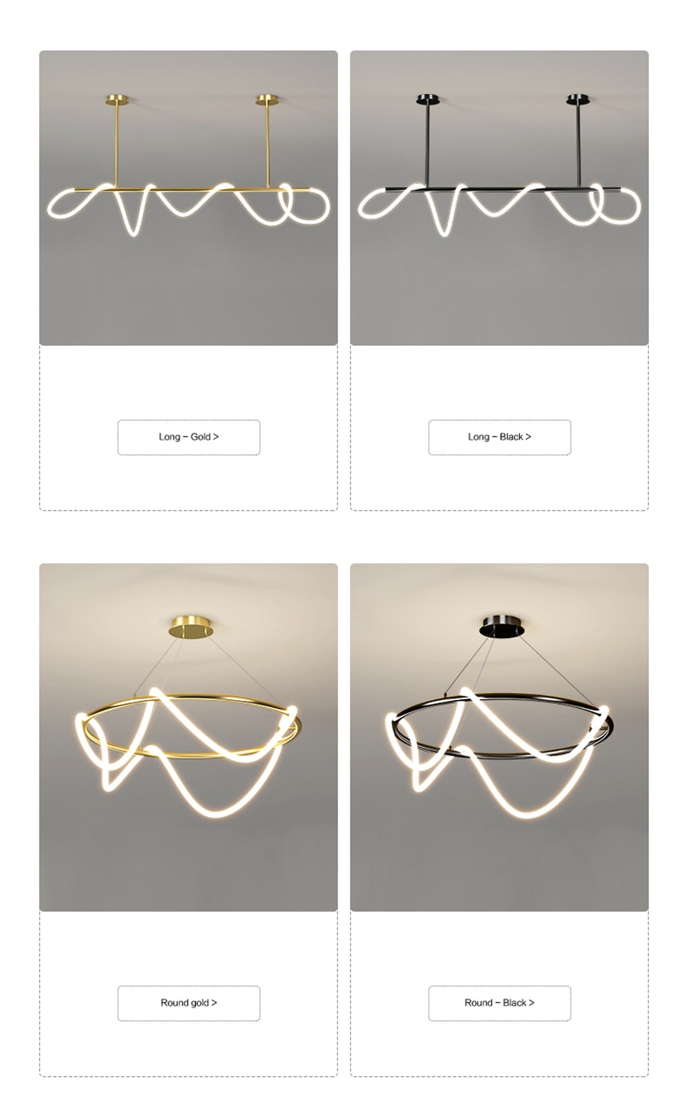 Kolia Wall/Pendant Chandelier LED Dimmable Black White Gold Chrome