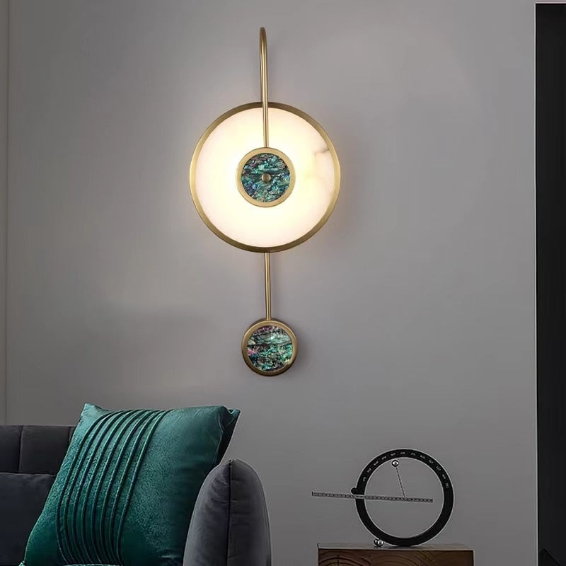 Oud Nordic Round Marble Sconce
