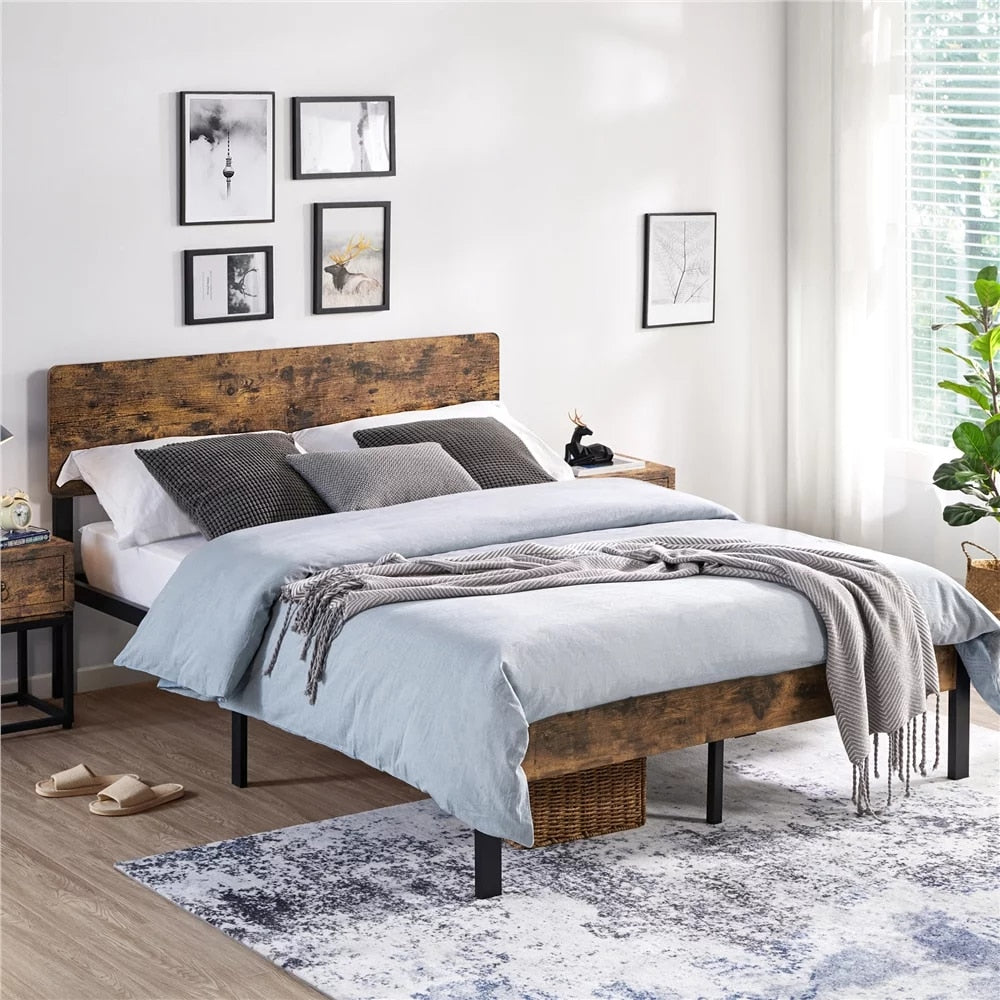 Stig - Nordic Wooden Bed Frame Queen Bed Frame with Storage