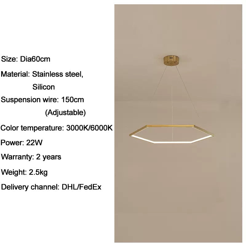 Ylk Hexagon Home Decor Light Fixture