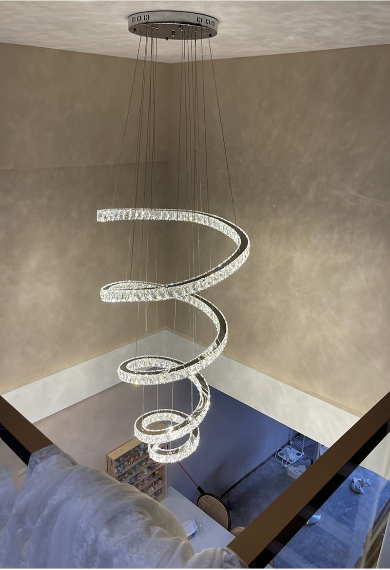 Ylk Famina Long Spiral Chandelier