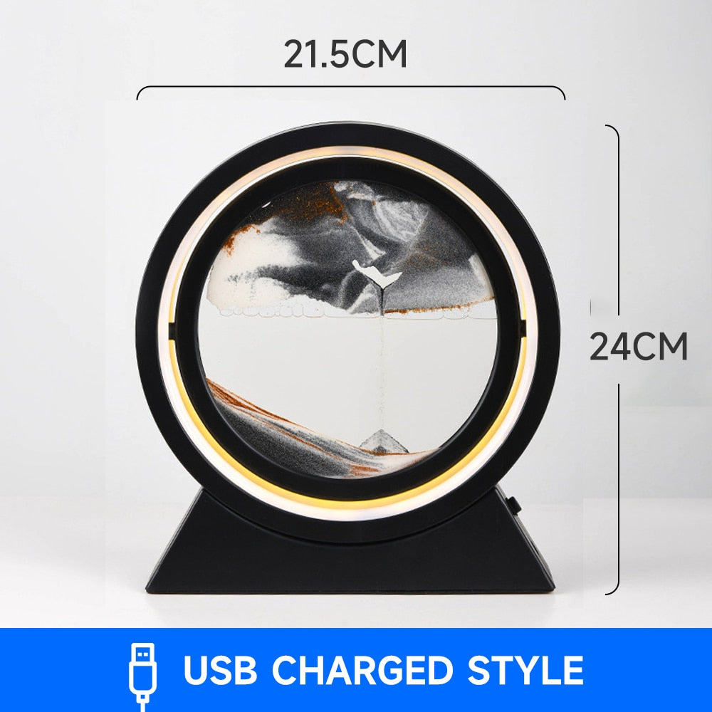 PQ 360° Rotate LED Sand Painting Night Lights