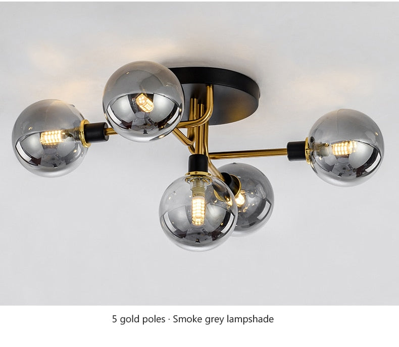 Wad Nordic Round Glass Chandelier