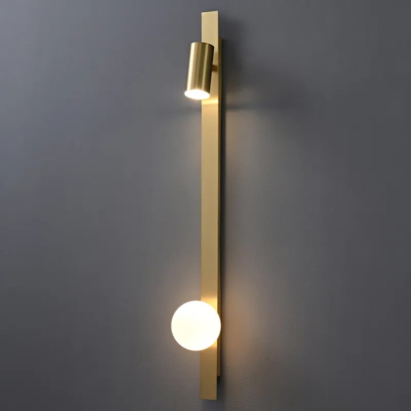 Trong minimalist Nordic style copper led wall lamp