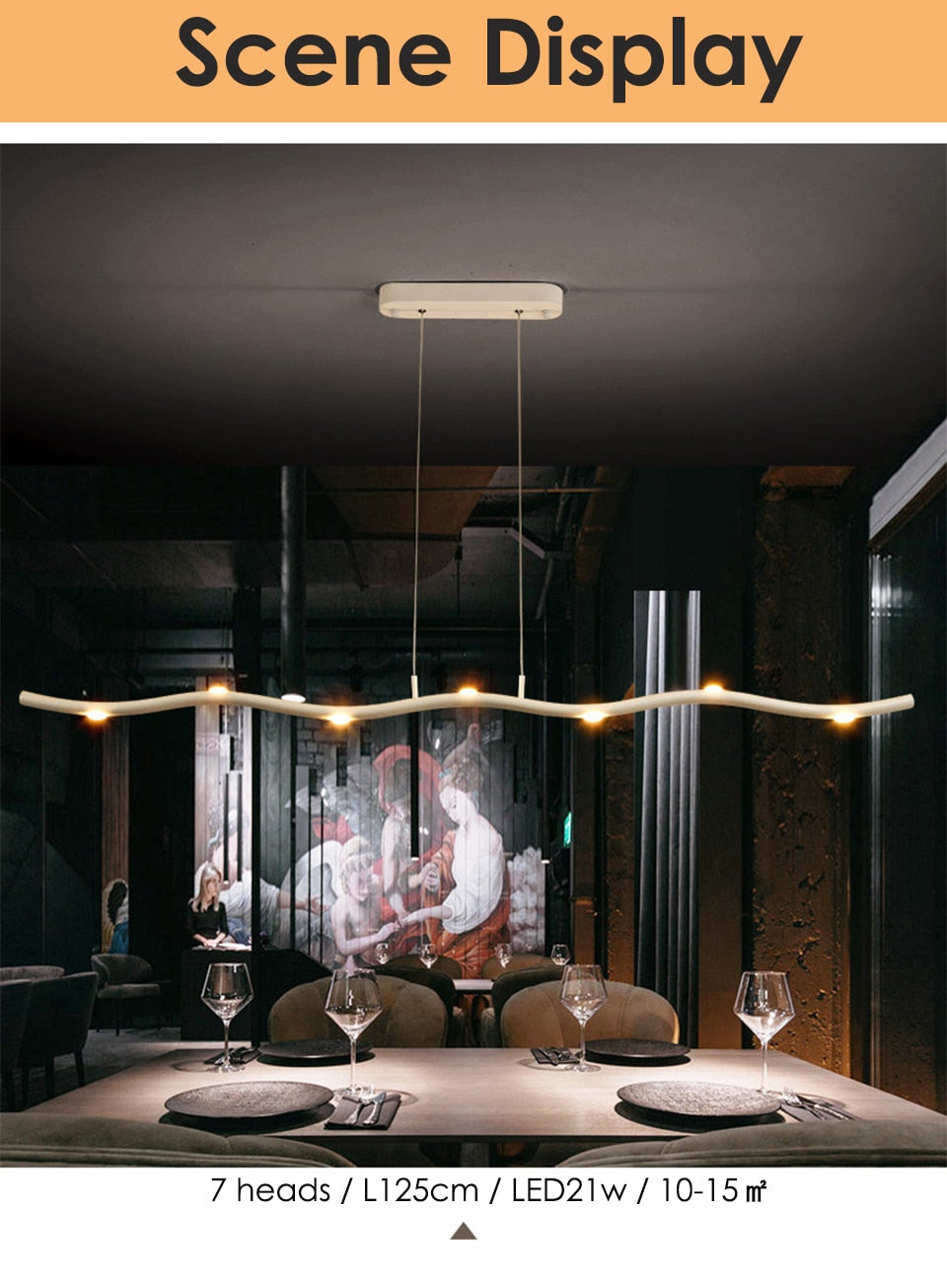 IIS Adjustable Haning Wave Chandelier Lighting