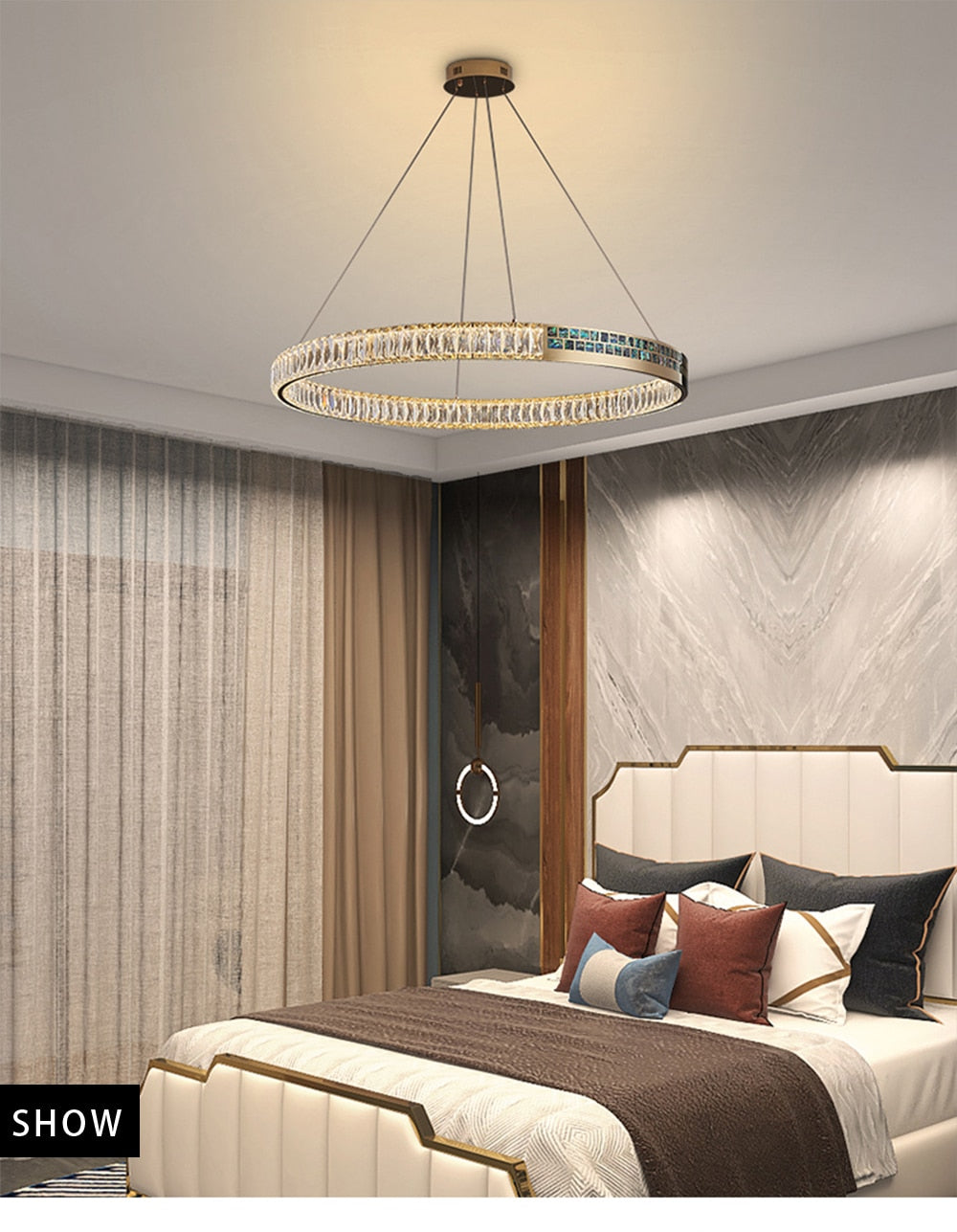 MAK Wall/Pendant Chandelier Luxury Hanging Lights Polished Shell High-end Ring Design