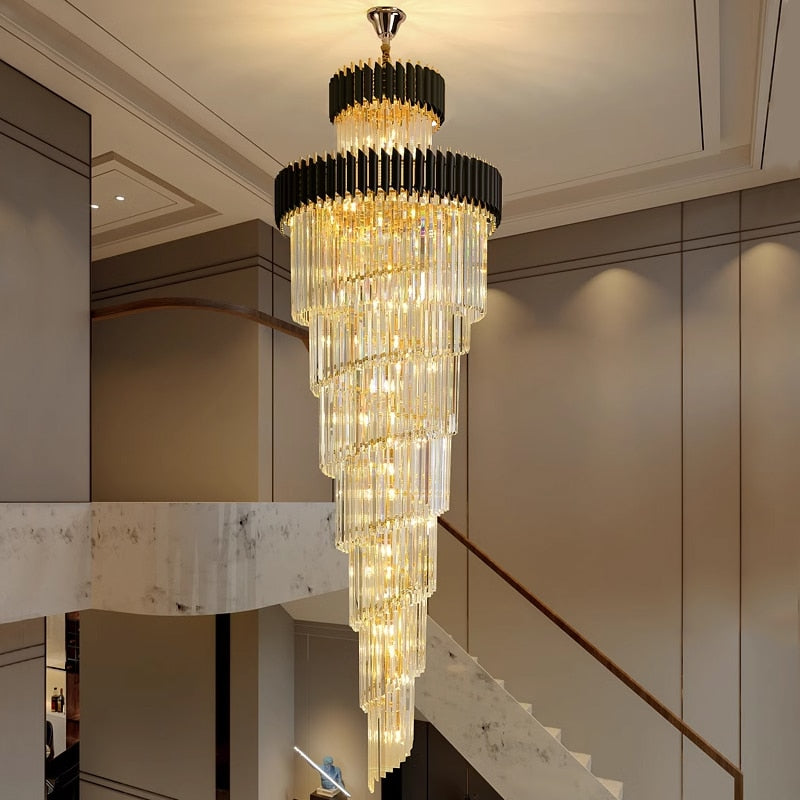 Ylk Ashton Black Spiral Chandelier