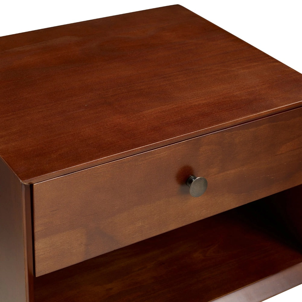 Hallvard - Mid Century Modern Nightstand Walnut Solid Wood Nightstand Small Bedside Table