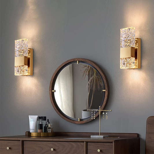 IIS Modern Crystal Lighting with Remote for Bedroom Living Room Hallway Bathroom Vanity