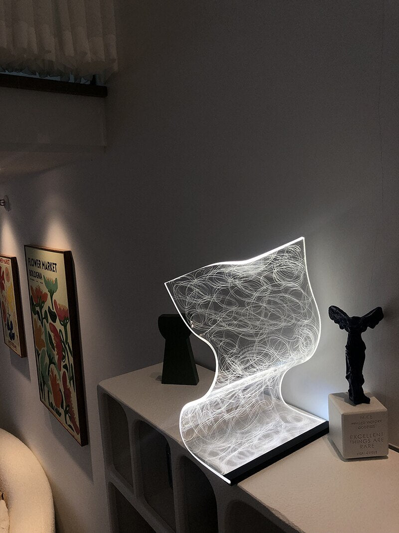 LYF Acrylic LED Table Lamp Stepless Dimming USB Charging Touch Switch Control