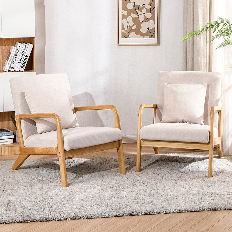 Maren - Living Room Accent Chairs Bedroom Chair Reading Armchair Indoor Wooden Chairs Reading Chair