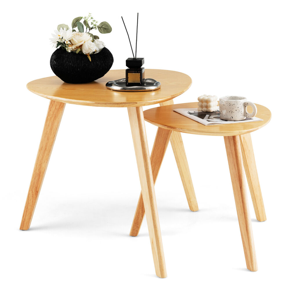 Gorm - Small Round Coffee Table Set of 2 Oval Coffee Table