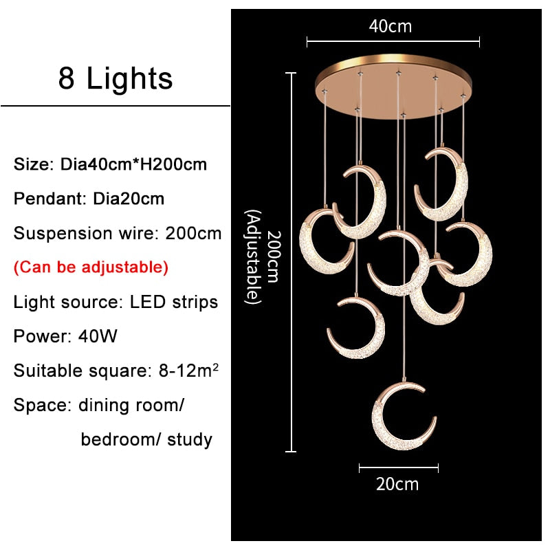 Ylk Half-Moon Modern LED Chandelier