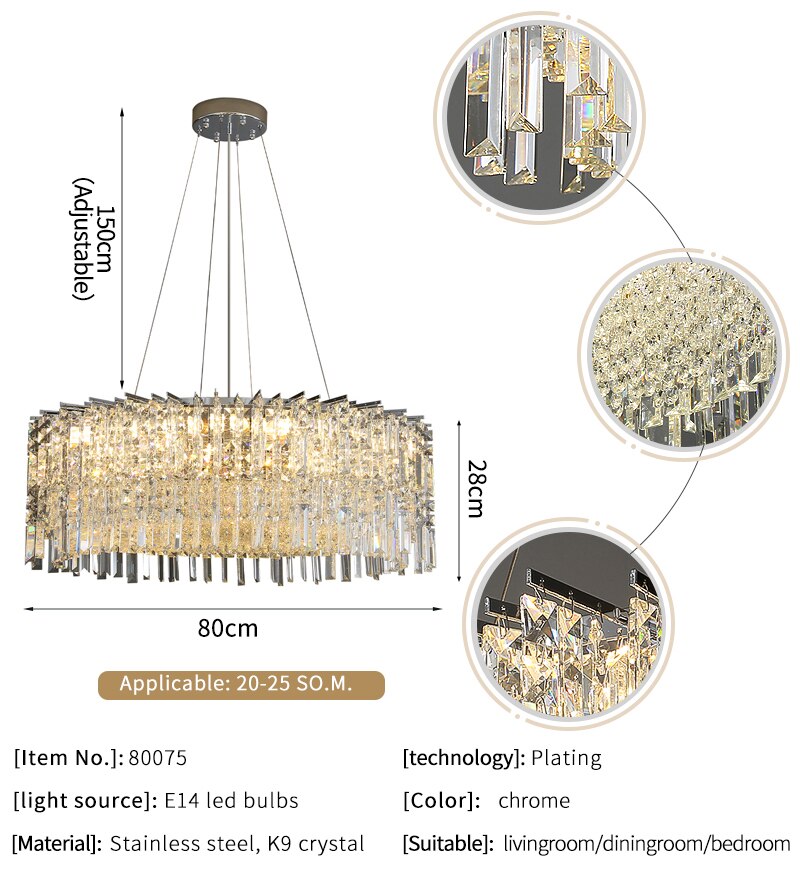 Ylk Yara Crystal Chandelier Light
