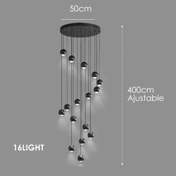 APEX Modern LED Duplex Hall Lighting Spiral Staircase Pendant Light