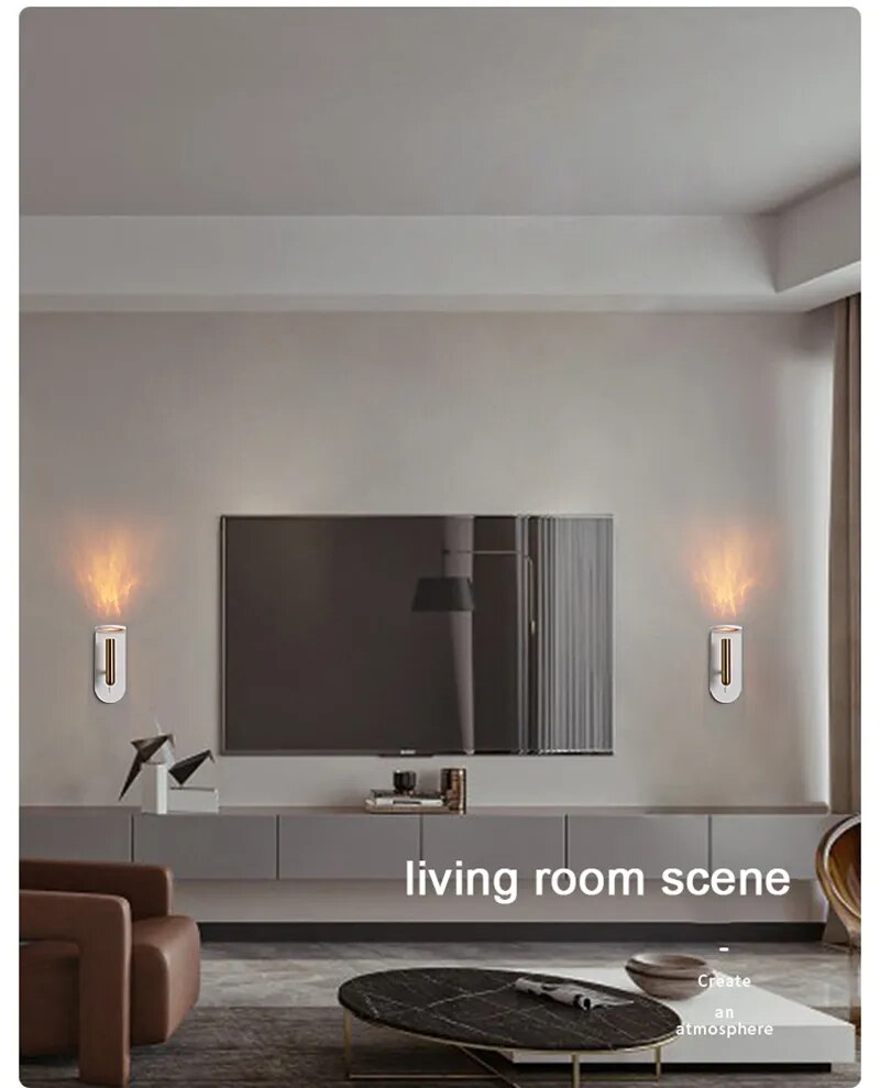 350° Nordic Flame Effect Wall Atmosphere Decorative Wall Lights