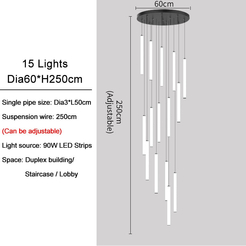 Ylk Tube Modern LED Chandelier