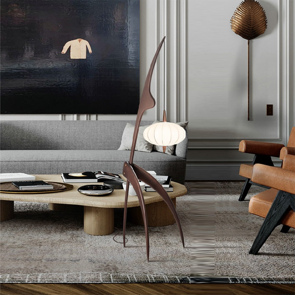 OLGA Floor Lamp Nordic Creative Wood Fabric Dimming Night Stand