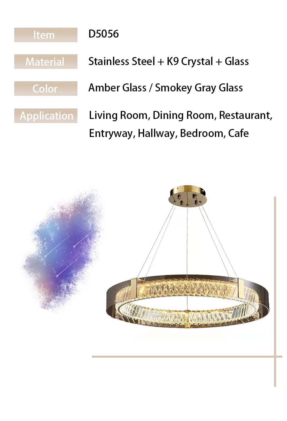 Mak Plafonnier Crystal Pendant Light