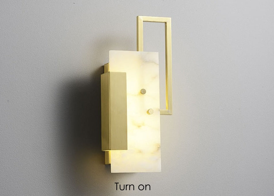 IIS Luxury Marble LED 6W Copper Golden Wall Lamp