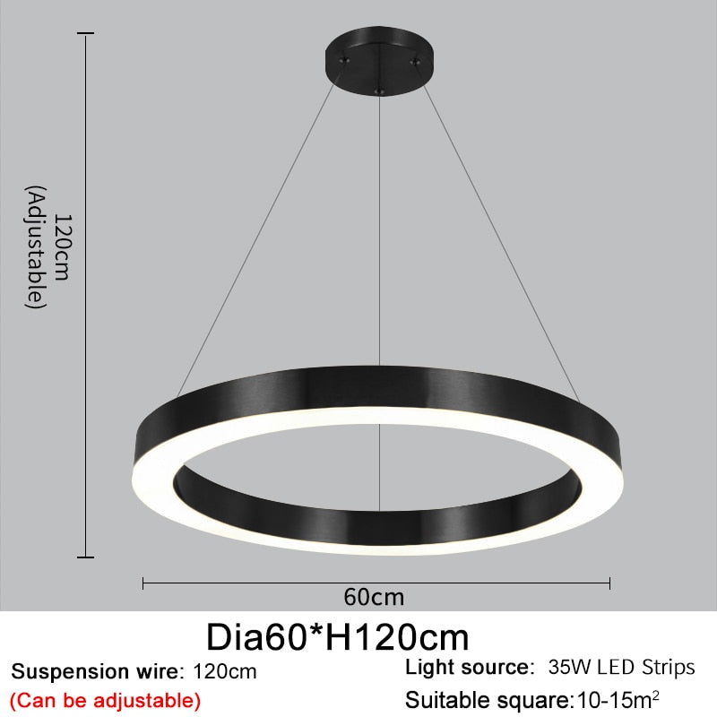 Ylk Bosque Black Ring Chandelier