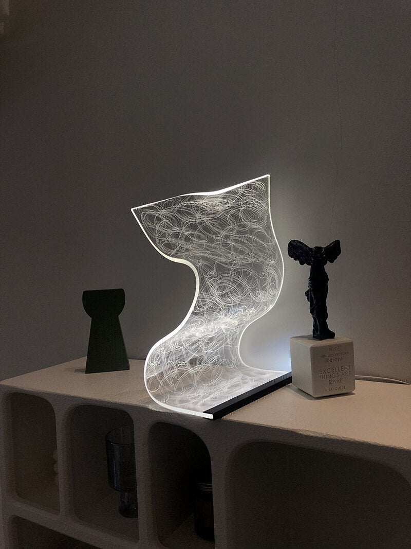 LYF Acrylic LED Table Lamp Stepless Dimming USB Charging Touch Switch Control