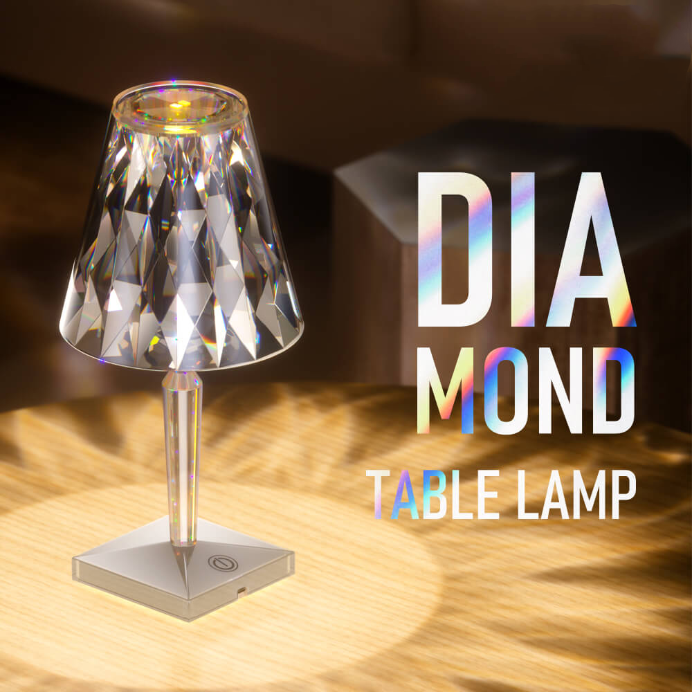 PQ LED Diamond Crystal Projection Night Lights USB Charging Touch Control