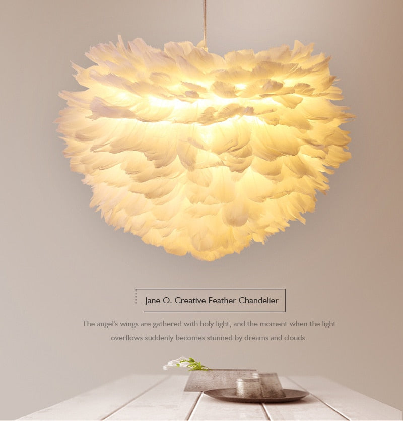 IIS Silki Feather Pendant Light Hanging Ceiling Light