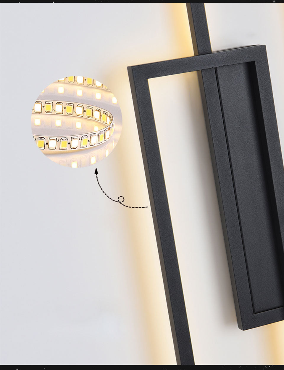 IIS LED Wall Sconces Black Rectangle Minimalist Wall Mounted Light