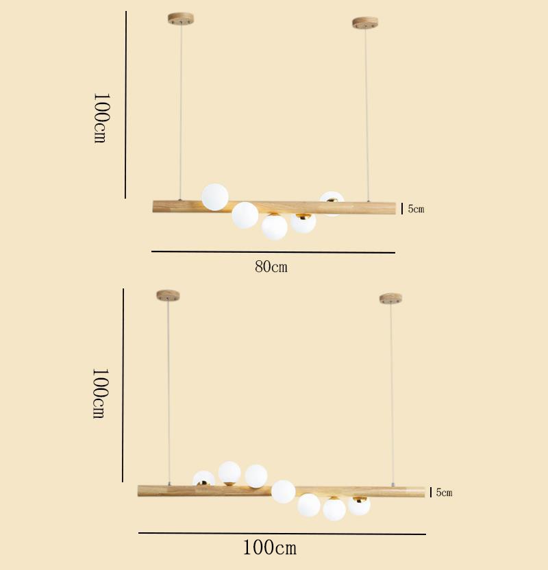 OUD Belphoebe Wood Modern Pendant Light Island Lighting