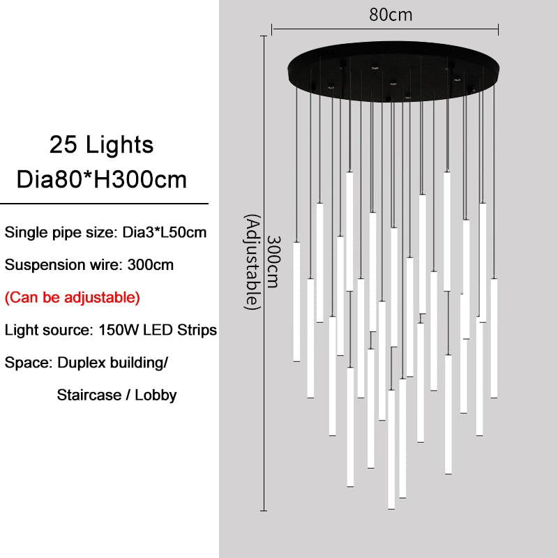 Ylk Tube Modern LED Chandelier