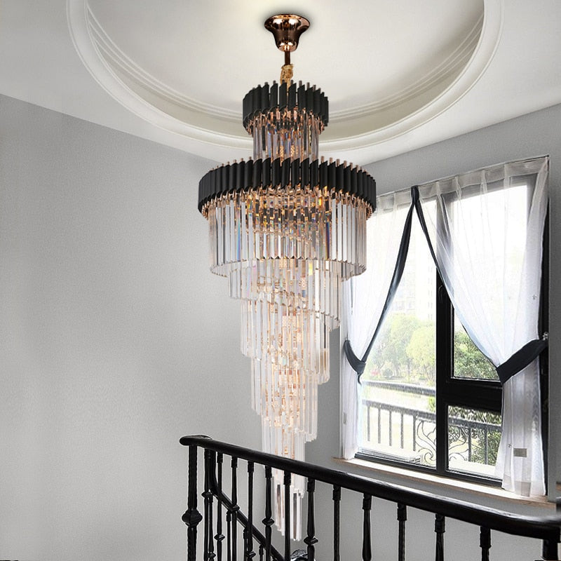 Ylk Ashton Black Spiral Chandelier