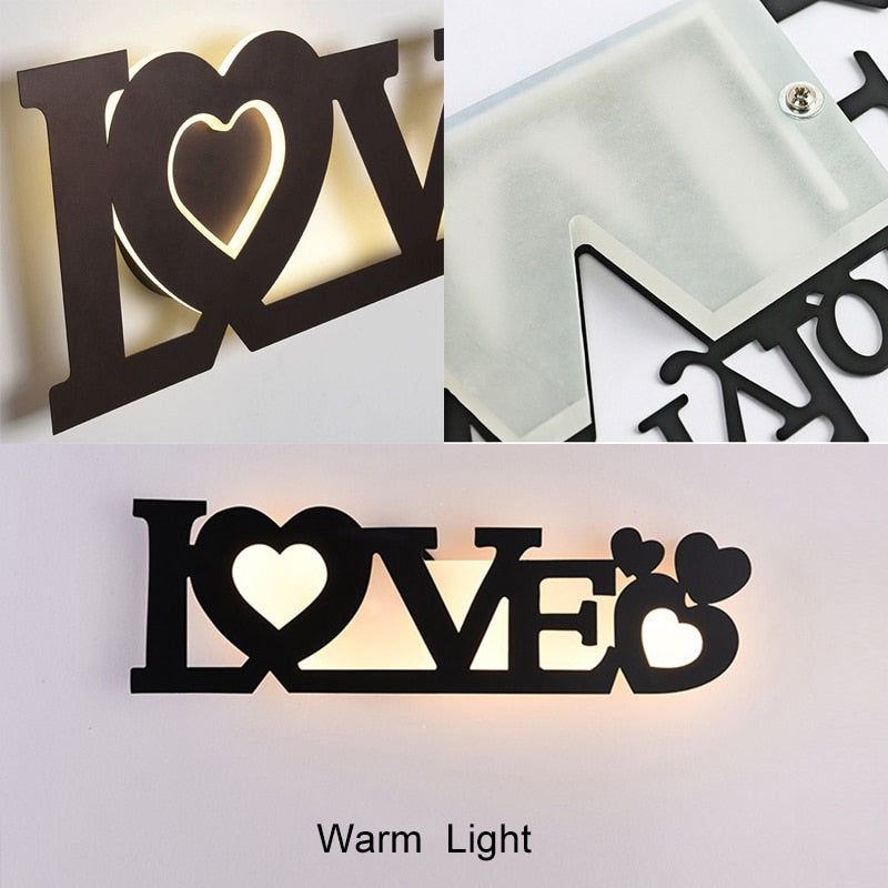 GRN HOME-FAMILY-LOVE Logo Creative Modern Acrylic Wall Lamp