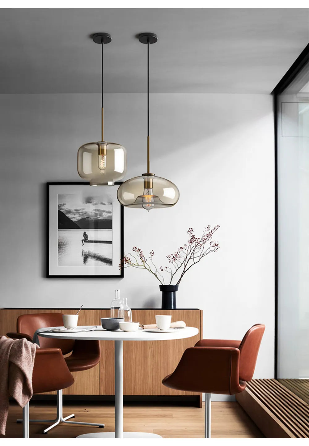 Nordic Industrial Glass LED Pendant