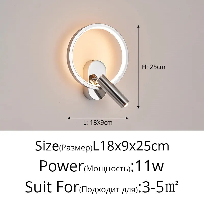 Touch Sensor Rotatable Spotlight Modern LED Wall Lights