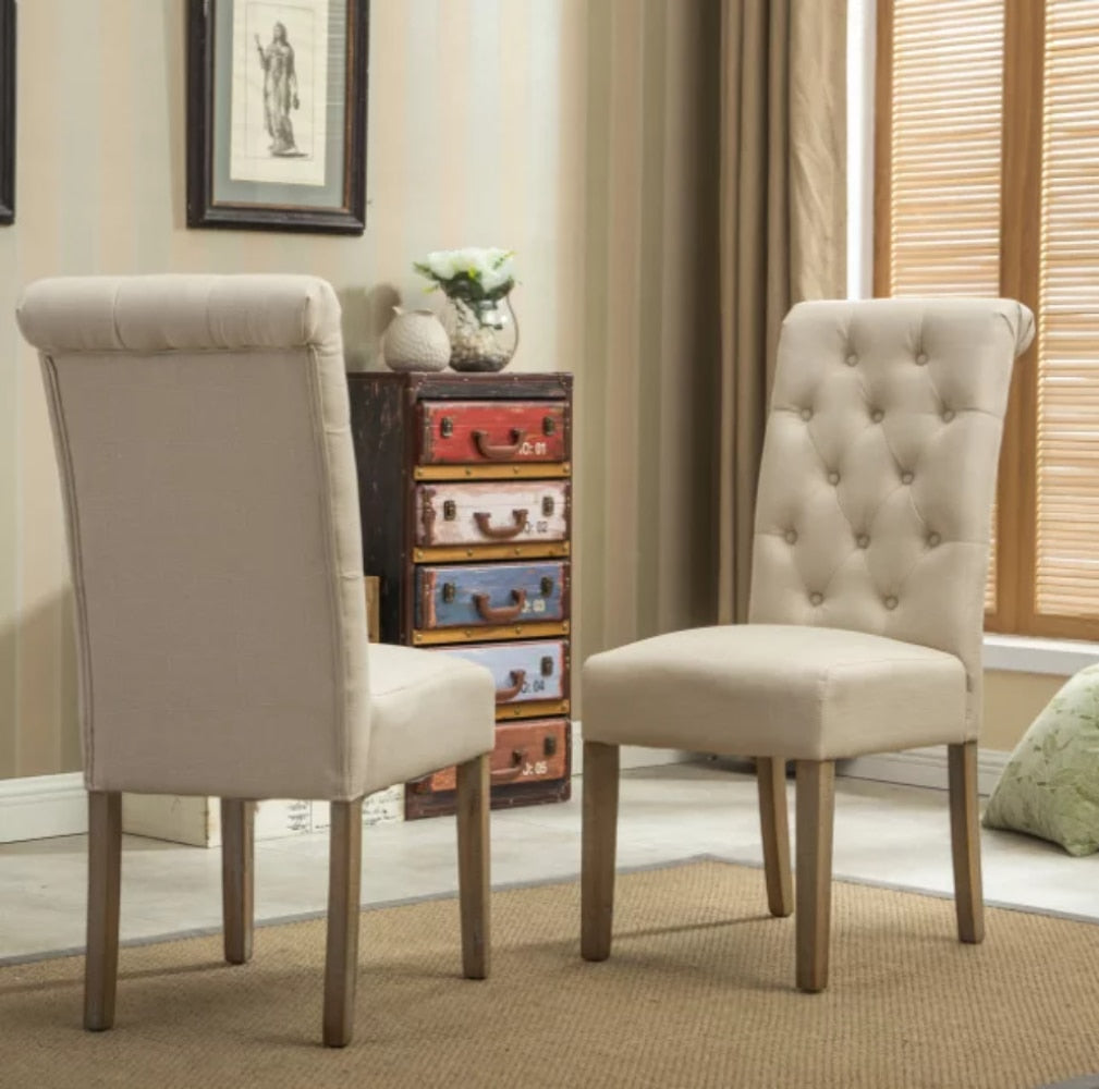 Soren - Nordic Mid-Century Dining Chair Set of 2 Tan Accent Chairs for Living Room