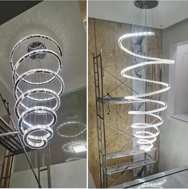 Ylk Famina Long Spiral Chandelier