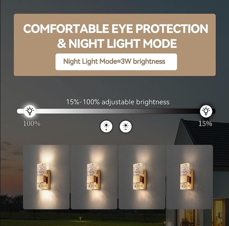 IIS Modern Crystal Lighting with Remote for Bedroom Living Room Hallway Bathroom Vanity