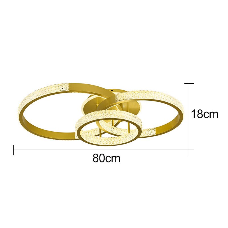 Indoors Ahsan - Gold Black Circle Rectangular Chandeliers Ceiling Lights