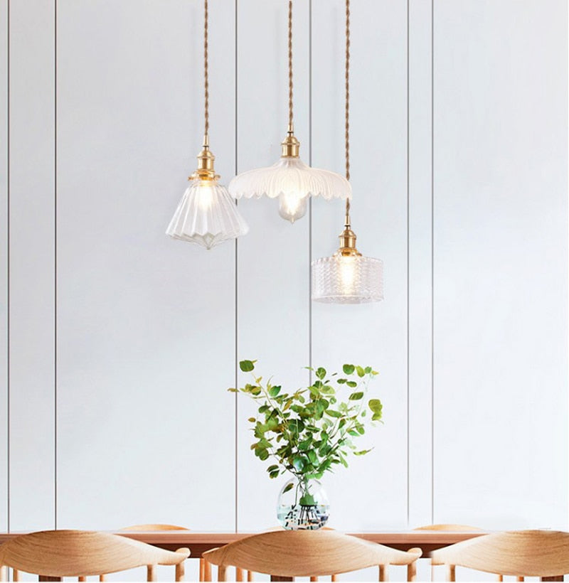 Nordic Glass Minimalist E27 Transparent Lampshade Pendant Light