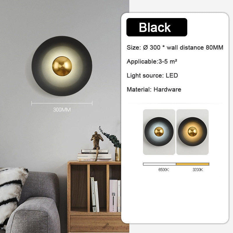 WIN Light luxury living room background round color wall lamp