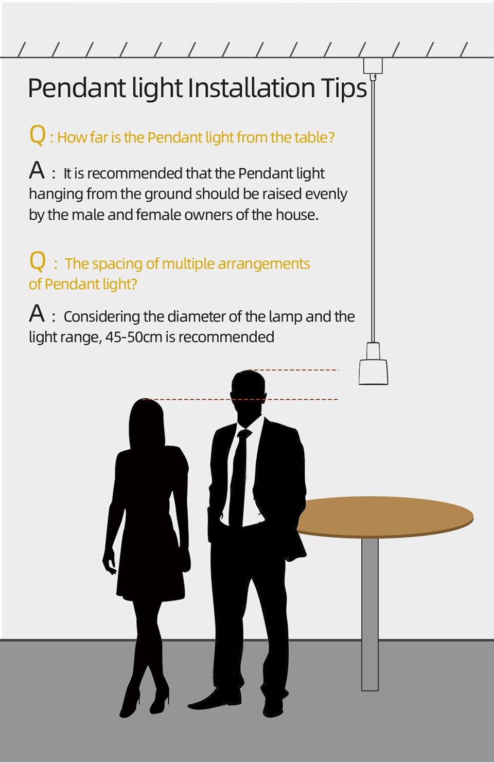 AiS Dimmable Pendant Light 9W CRI97 Adjustable Length Minimalist Style