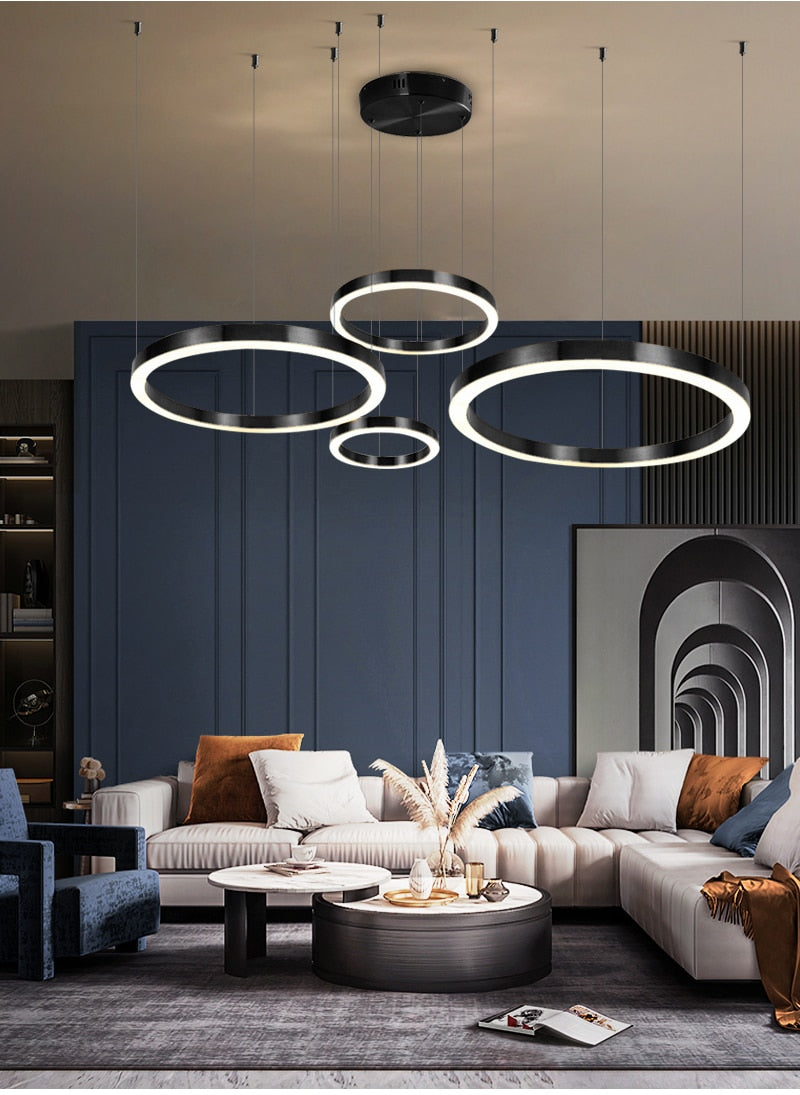 Ylk Bosque Black Ring Chandelier