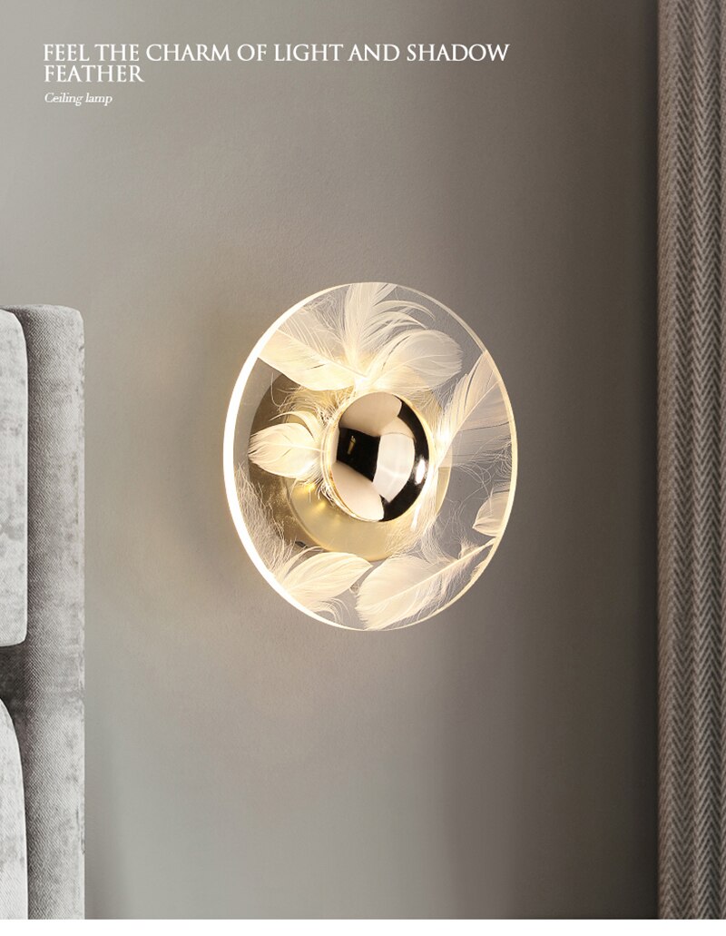 Lyf Feather-Glass LED Wall Lamp