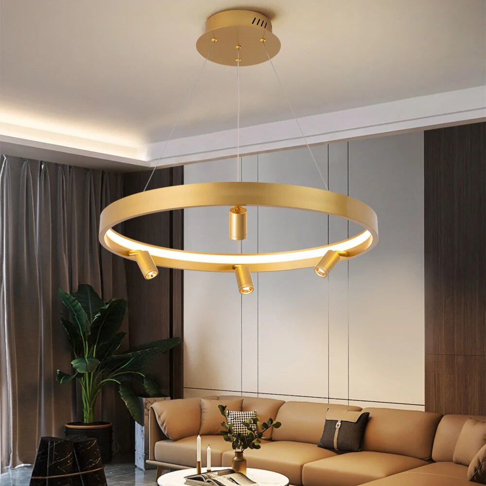 Ylk Black/Gold Spotlight Chandelier