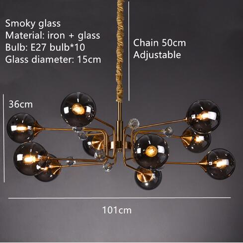 Eira Glass bubble chandelier Kitchen Island light